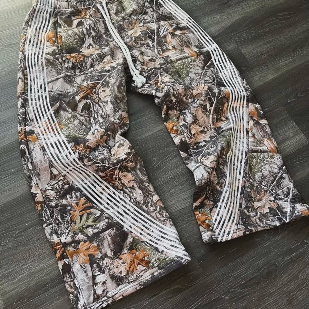 Gray and Orange Sweatpants with Unique Design